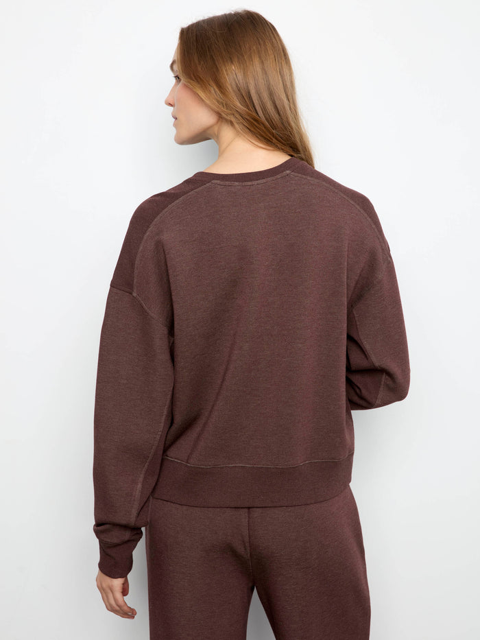 Soft Scuba Crew Neck Sweatshirt - Heather Espresso