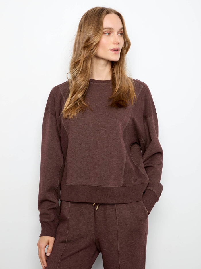 Soft Scuba Crew Neck Sweatshirt - Heather Espresso