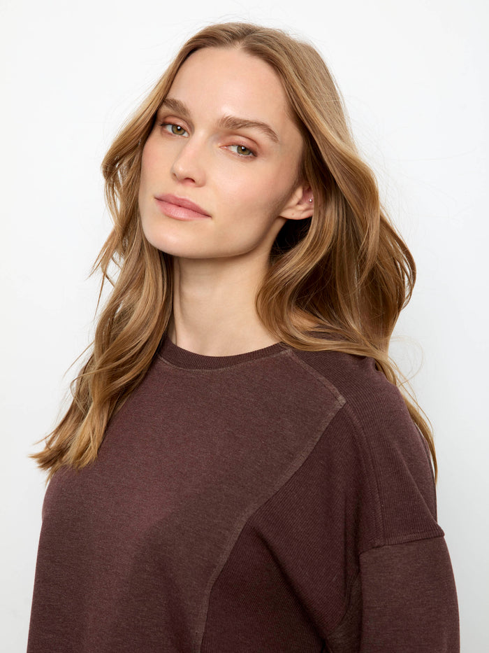 Soft Scuba Crew Neck Sweatshirt - Heather Espresso