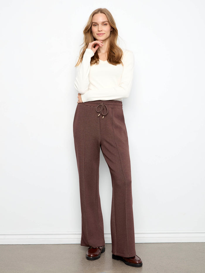 Full length wide leg joggers in Heather-Espresso, offering comfort and style by Charlie B.