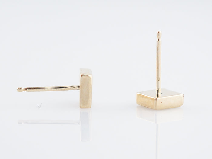 Square Stud Earrings Modern in 14K Yellow Gold