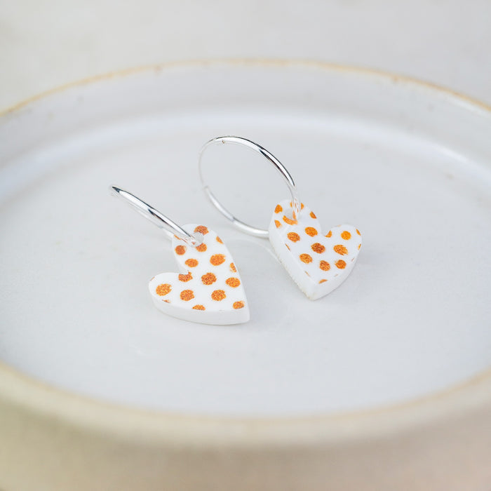 Sterling Silver and Acrylic Dotty Patterned Hoops