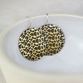 Sterling Silver And Brass Leopard Print Textured Disc Earrings