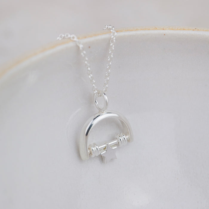 Sterling Silver Beaded Spinner Pendant
