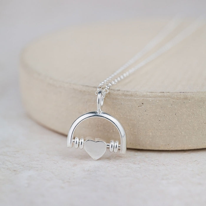Sterling Silver Beaded Spinner Pendant