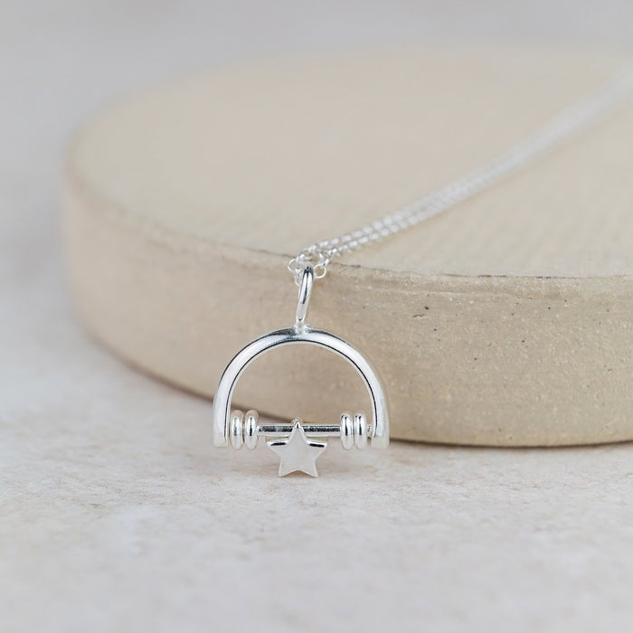 Sterling Silver Beaded Spinner Pendant