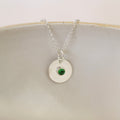 Sterling Silver Birthstone Disc Pendant