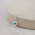 Sterling Silver  Diamond Turquoise Pendant