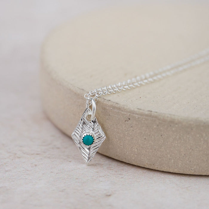 Sterling Silver  Diamond Turquoise Pendant
