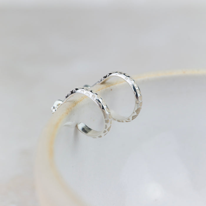Sterling Silver Everyday Hoops - Light Leopard Print