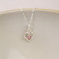 Sterling Silver Geo Heart Birthstone Pendant