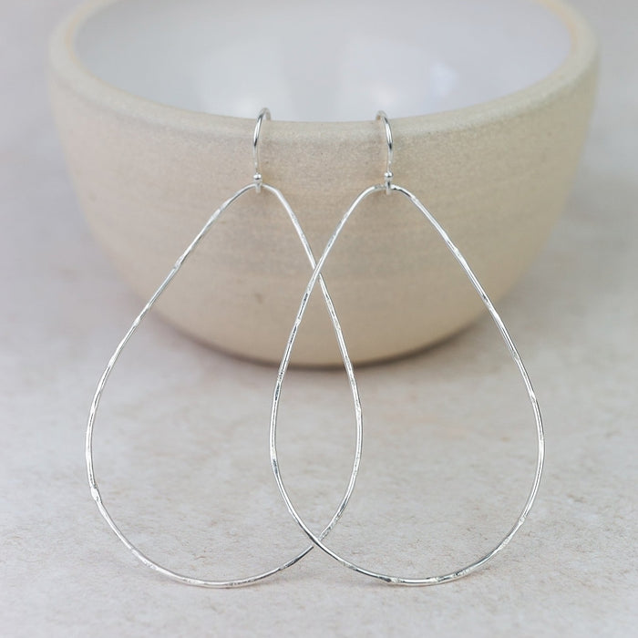 Sterling Silver Geo Teardrop Earrings