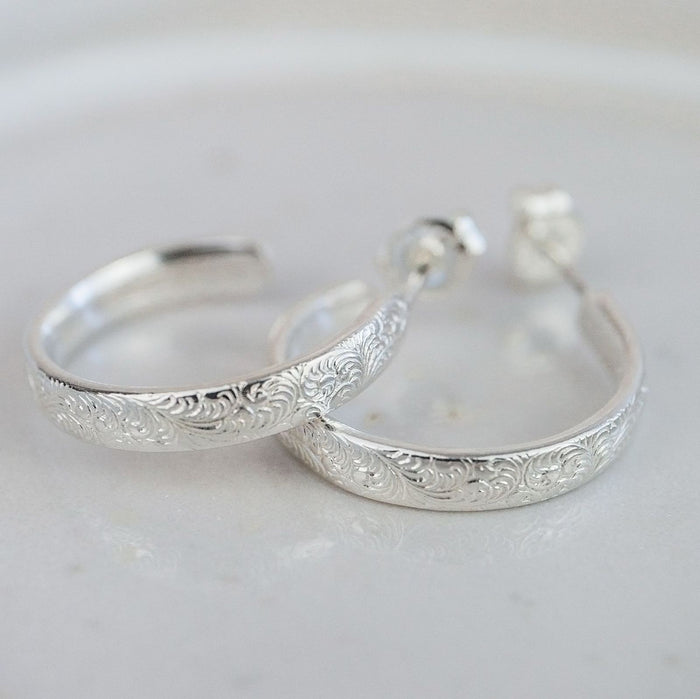 Sterling Silver Lace Hoops - Everyday