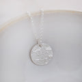 Sterling Silver Large Textured Circle Pendant