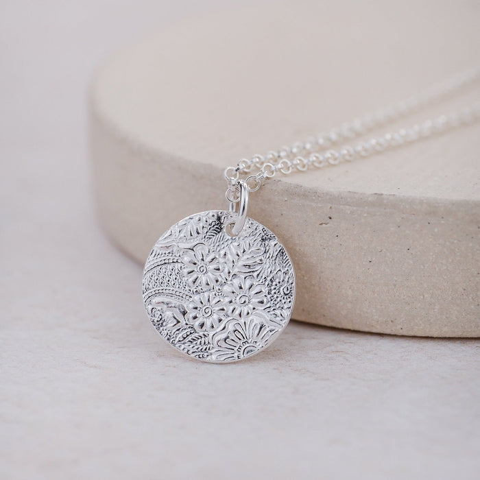 Sterling Silver Large Circle Pendant