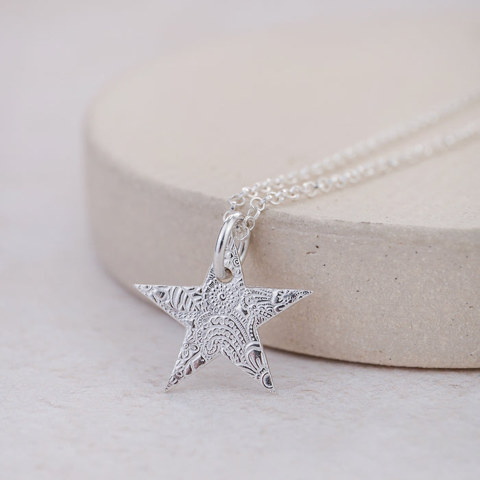 Sterling Silver Large Star Pendant
