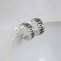Sterling Silver Leopard Print Textured Hoops