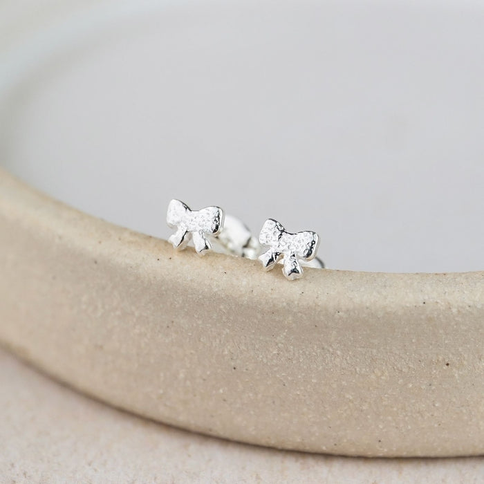 Sterling Silver Mini Bow Studs