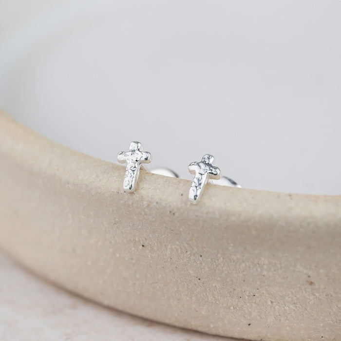 Sterling Silver Mini Studs Cross