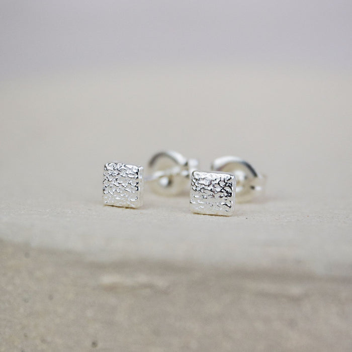 Sterling Silver Mini Square Studs