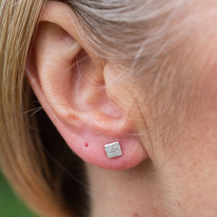 Sterling Silver Mini Studs Square
