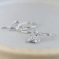 Sterling Silver Mini Textured Tilted Heart Earrings