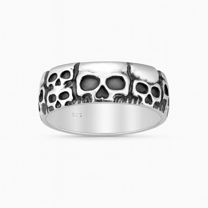 Sterling Silver Oxidised Skull Ring
