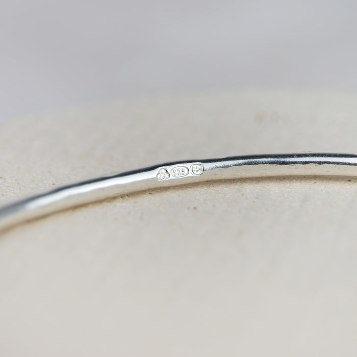 Sterling Silver Shell Charm Bangle