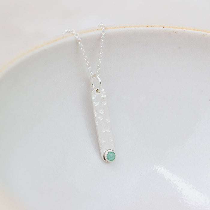 Sterling Silver Small Drop Gemstone Pendant