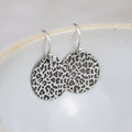 Sterling Silver Small Leopard Print Disc Earrings