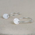 Sterling Silver Stamped Charm Hoops