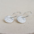 Sterling Silver Circle Charm Hoops