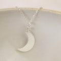 Sterling Silver Textured New Moon Pendant