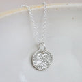 Sterling Silver Textured Small Circle Pendant
