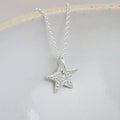 Sterling Silver Textured Small Star Pendant