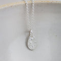 Sterling Silver Textured Small Teardrop Pendant