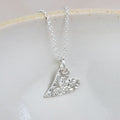 Sterling Silver Textured Small Tilted Heart Pendant