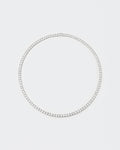 Tennis necklace with 18kt white gold coating and hand-set round brilliant-cut stones in diamond white