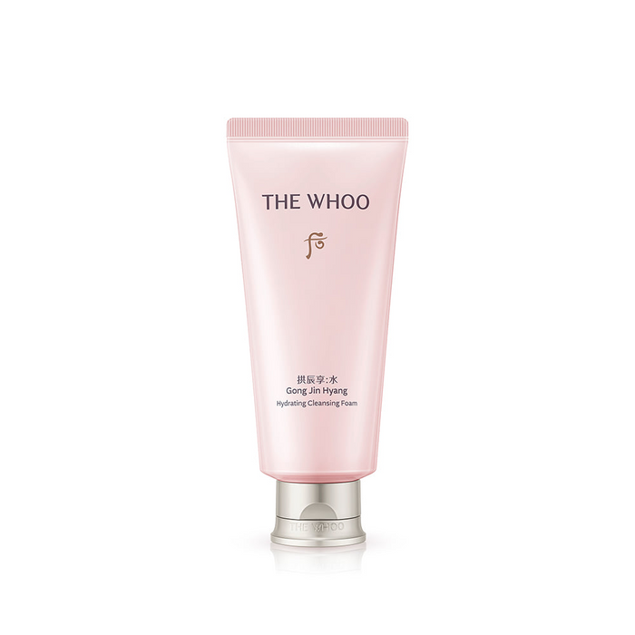 THE WHOO Gong Jin Hyang Hydrating Cleansing Foam 180ml in a pink tube