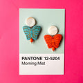 Turquoise and Orange Butterfly Earrings
