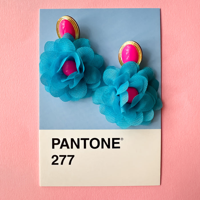 Turquoise Statement Floral Drops