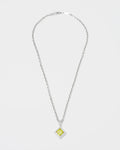 via savona pendant necklace with 18kt white gold coating rhombus shaped princess-cut stone in olive