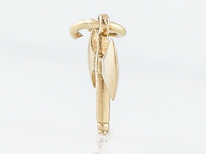 Vintage Pendant Mid-Century Axe Charm 18k Yellow Gold
