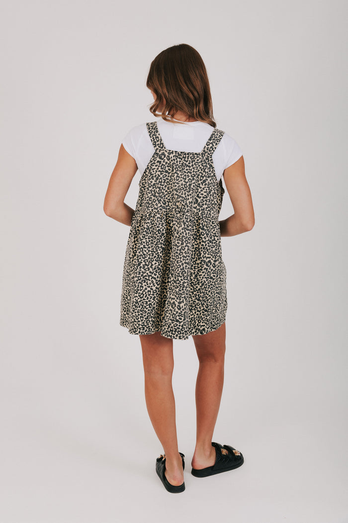 cheetah print overall dress