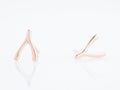 Wish Bone Earrings Modern in 14K Rose Gold