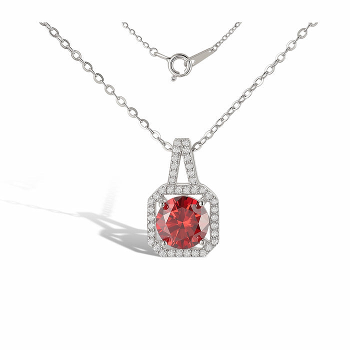 Zéphyrine Ruby Round Necklace & Earrings Set