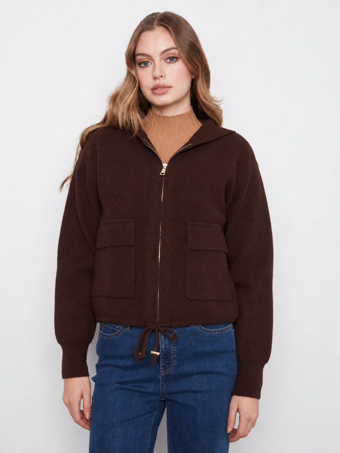 A stylish jacket featuring a short length design, perfect for casual outings. The jacket offers a chic look by Charlie B.